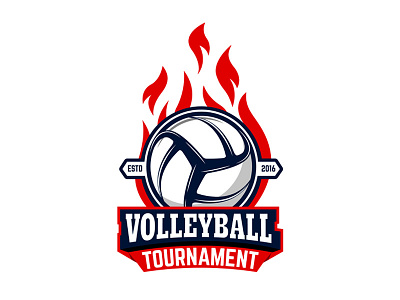 Volleyball ball logo sport tournament vector volleyball