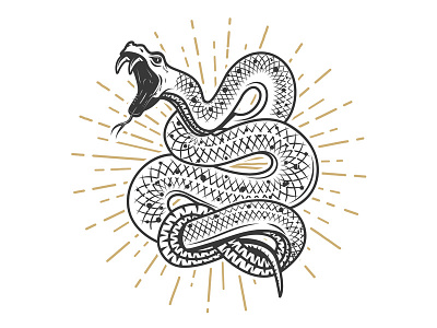 Snake danger logo pencil art poison reptile snake t shirt print venon viper