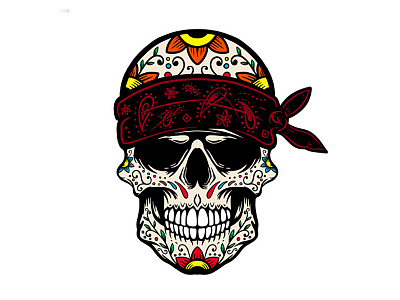 Sugar skull day of the dead dia de los muertos gang gangster halloween logo skull sugarskull