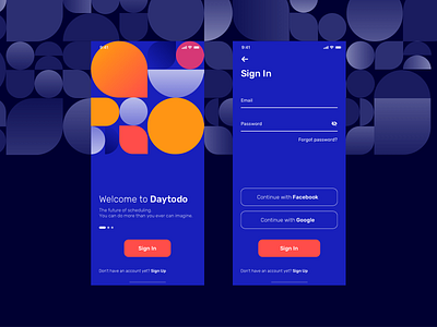 Sign In Screen To Do list App concept app clean colorful concept forms geometic interface ios ios app login mobile mobile app modern registration registration form sign in sign up todolist ui ux