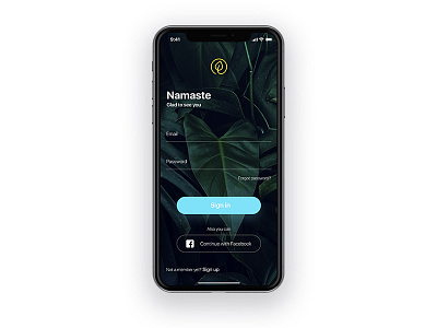 Daily UI_Sign In green in login daily iphonex leaves plants registration signin signui
