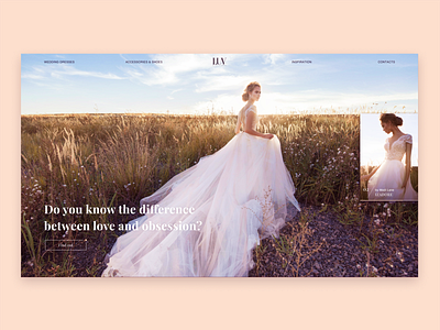 Wedding website concept Home screen