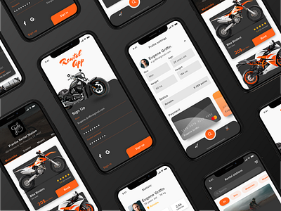Rental App Concept app application bike clean concept dark ecommerce ecommerce app ios iphone iphonex mobile motorbike rent rental app ui ux