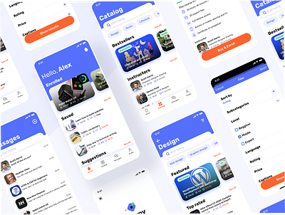 Learny - Education App Concept application card clean colorful concept design education illustration interface ios iphone iphone x mininal mobile sign in typography ui ux