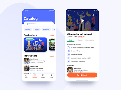 Learny - Education App Concept app application card catalog clean concept education education app illustration interface interfaces ios iphone iphone x minimal mobile mobile design ui ux