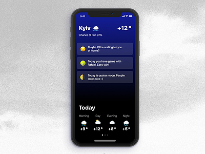 Weather Assistant App app concept design emoji ios iphone ui ux