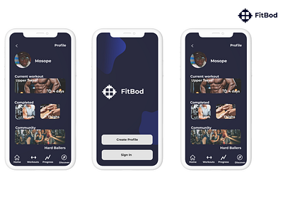 Fictitious Workout App app design ui