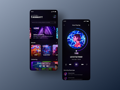 Music Application UI Design app clean design graphic design illustration minimal typography ui ux website