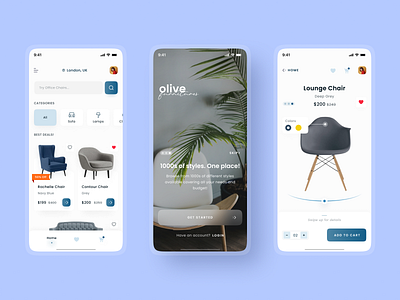 Furniture App UI Design app branding clean design graphic design illustration logo typography ui ux