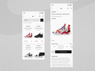 Nike App UI Design Concept app branding clean design graphic design illustration logo typography ui ux