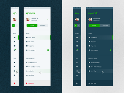 Upwork Side Bar Design Concept app clean design side bar typography ui upwork ux web design