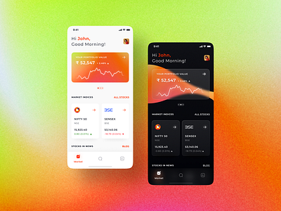 Stock Trading App Design Concept (Dark + Light Mode)