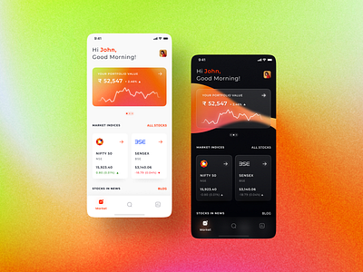 Stock Trading App Design Concept (Dark + Light Mode) app branding clean design graphic design illustration logo typography ui ux