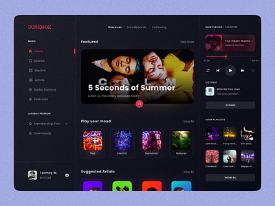 Music WebApp UID Concept app branding clean design graphic design illustration logo typography ui ux