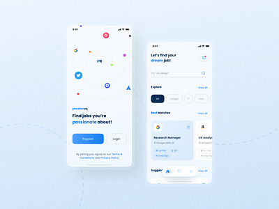 PassionUp - Job Finder App UI Des Concept