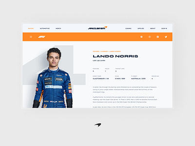 McLaren F1 Section Web Redesign Concept 3d animation app branding clean design graphic design logo motion graphics typography ui ux