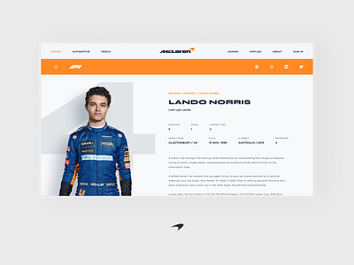 McLaren F1 Section Web Redesign Concept