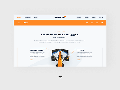 McLaren F1 Section Web Redesign Concept app branding clean design graphic design illustration logo typography ui ux