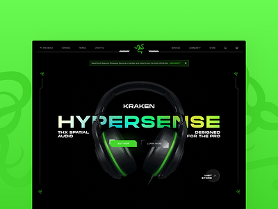 Razer Landing Page Design Concept app branding clean design graphic design illustration typography ui ux