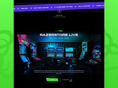 Razer Landing Page Design Concept app clean design graphic design illustration logo typography ui ux