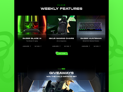 Razer Landing Page Design Concept app clean design graphic design typography ui uiux ux