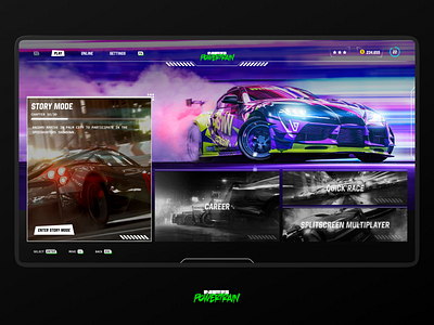 NFS Powertrain - Game UI Concept app clean design graphic design illustration logo typography ui ux