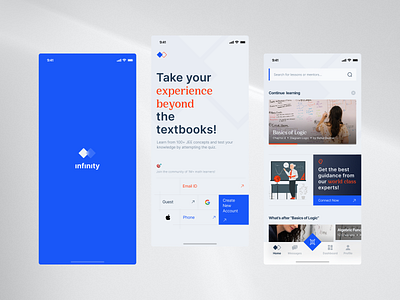 Infinity - Ed App UID Concept app branding clean design graphic design illustration logo typography ui ux