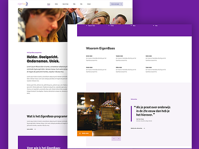 Eigenbaas homepage ui ux web web design website