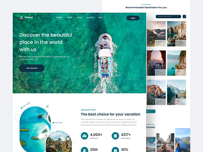 Trabot | Website Design Travel boat graphic design landing page travel ui ux website