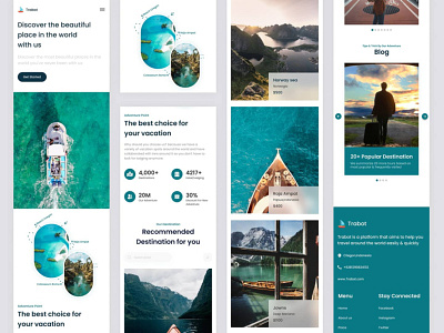 Trabot | Responsive Mode graphic design landing page mobile responsive travel ui website