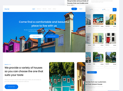 Ourse | Website Real Estate clean colorful design graphic design house landing page real estate ui ux website