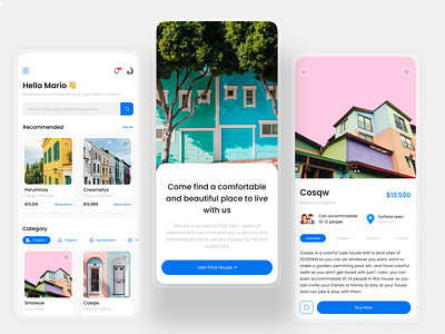 Ourse | App Mobile Real Estate apartement blue colorful design graphic design home house landing page mobile app real estate ui ui design uiux ux website