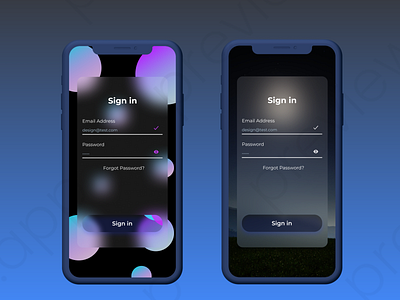 Frosted Glass Sign In Screen UI Design app design figma ui ux web