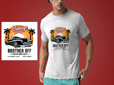 Retro Vintage Car T-shirt design branding design graphic design illustration tshirt vector