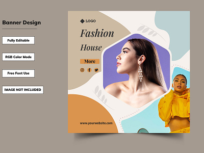 Fashion house Social Media Banner Post Design . banner banner design banners brand brand design brand identity branding brands fashion graphic design graphic designer house social media