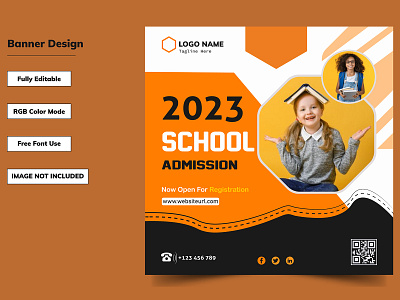 School Admission Social Media Web Banner Post Design banner banner template banners bannner design brand design brand identity branding flyer design graphic design illustration school admission social media post social media post design web banner