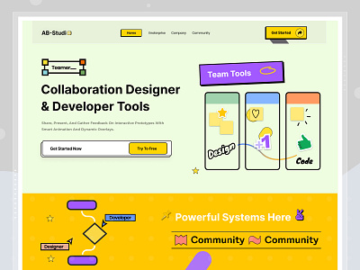 Collaborative work Landing page creative design figma home page interface landing page landscape online collaborative platform saas web webdesign website website design