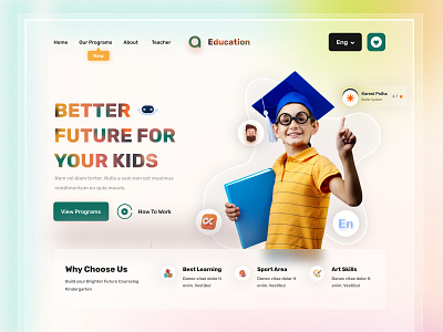 Educational Website Design clean ui design home page homepage design interface landing page landing page design landingpage ui ui design web webdesign website website design