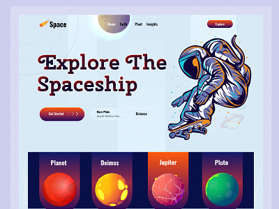 Space travel landing page design home page interface landing landing page landingpage ui web webdesign website website design