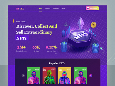 NFT website design - landing page design home page landing landing page landingpage web webdesign webpage website website design