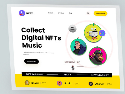 NFTs Marketplace Website art bitcoin cryptoart cryptocurrency design home page interface landing page marketplace nft nfts token ui web website website design