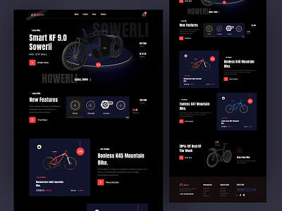 E-commerce - Bike landing page design interface product service startup ui ux web website