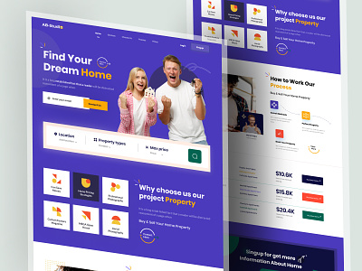 Real estate landing page:website design design interface product service startup ui ux web website