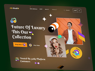 Fashion Landing page design interface product service startup ui ux web website