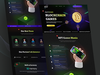 NFTs : Blockchain Game Design design home page landing landing page landingpage ui web website website design websitedesign