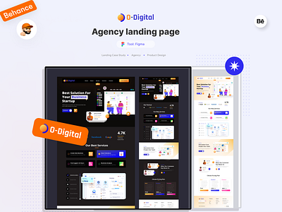 Agency landing page: UI/UX Case Study design home page landing landing page landingpage ui web website website design