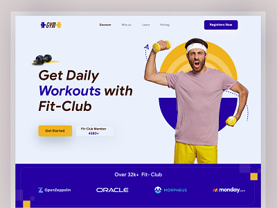 Workout Gym Landing Page design home page landing landing page landingpage ui web webpage website website design websitedesign