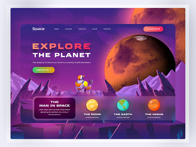 Space travel landing page design home page landing landing page landingpage ui web website website design