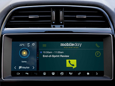 MobileDay on CarPlay app automotive carplay design driving hands-free in-car interface mobile ui ux
