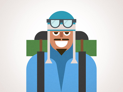 Sherpa Illustration backpack climber design duolingo illustration man mountaineer porter sherpa sunglasses vector